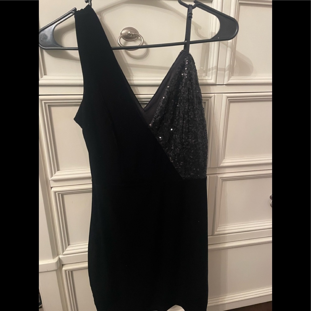 Black Mini Dress with Sequins